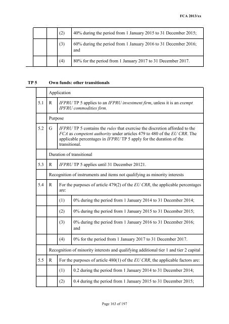 CP13/6 - CRD IV for Investment Firms - Financial Conduct Authority