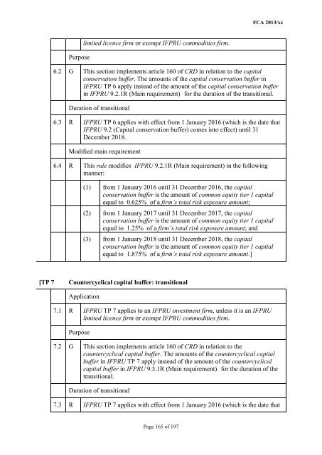 CP13/6 - CRD IV for Investment Firms - Financial Conduct Authority