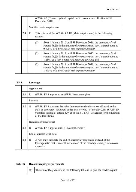 CP13/6 - CRD IV for Investment Firms - Financial Conduct Authority