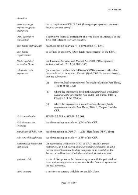 CP13/6 - CRD IV for Investment Firms - Financial Conduct Authority