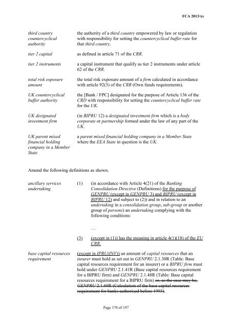 CP13/6 - CRD IV for Investment Firms - Financial Conduct Authority