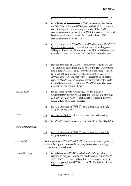 CP13/6 - CRD IV for Investment Firms - Financial Conduct Authority