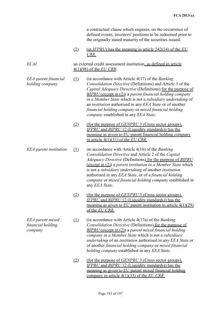 CP13/6 - CRD IV for Investment Firms - Financial Conduct Authority