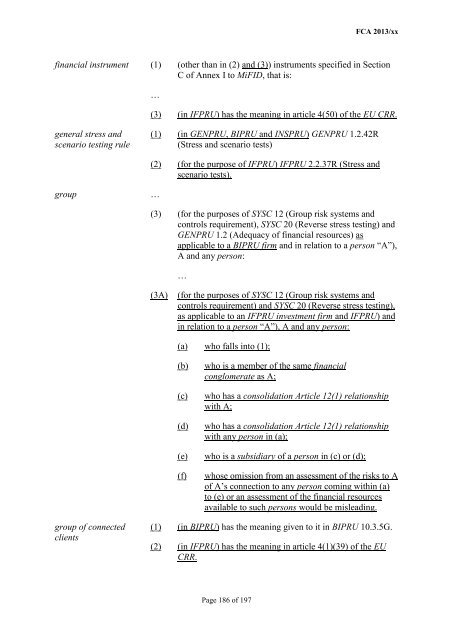 CP13/6 - CRD IV for Investment Firms - Financial Conduct Authority