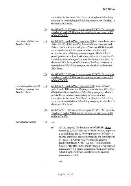 CP13/6 - CRD IV for Investment Firms - Financial Conduct Authority