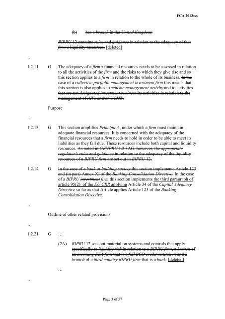 CP13/6 - CRD IV for Investment Firms - Financial Conduct Authority