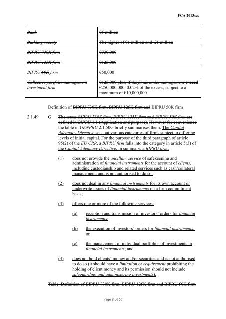 CP13/6 - CRD IV for Investment Firms - Financial Conduct Authority