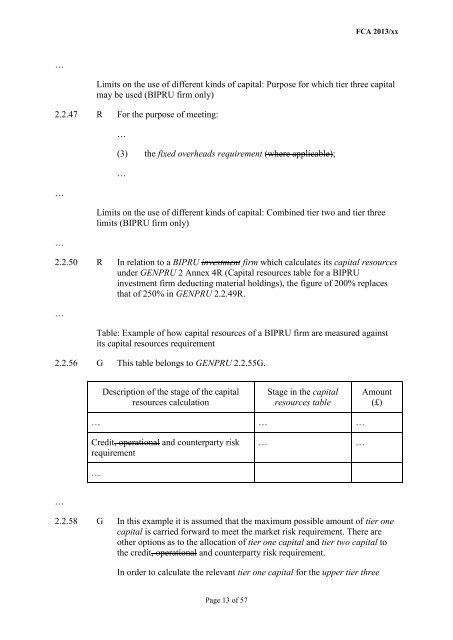 CP13/6 - CRD IV for Investment Firms - Financial Conduct Authority