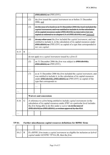 CP13/6 - CRD IV for Investment Firms - Financial Conduct Authority