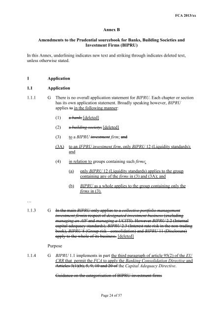 CP13/6 - CRD IV for Investment Firms - Financial Conduct Authority