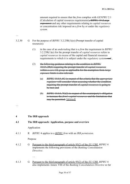 CP13/6 - CRD IV for Investment Firms - Financial Conduct Authority