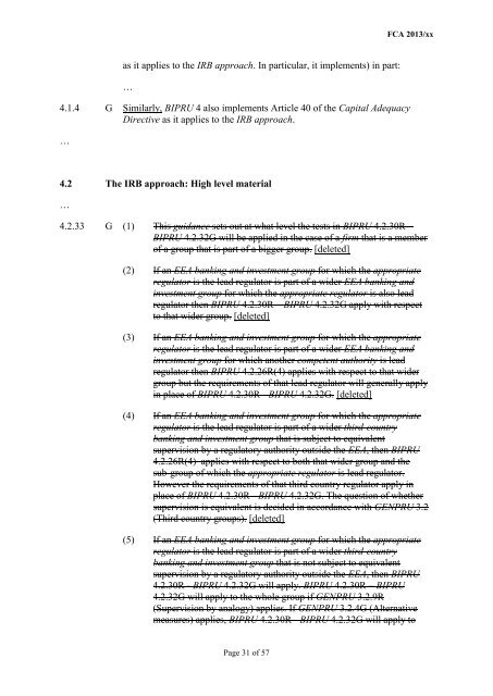 CP13/6 - CRD IV for Investment Firms - Financial Conduct Authority