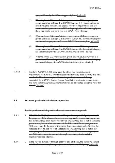 CP13/6 - CRD IV for Investment Firms - Financial Conduct Authority