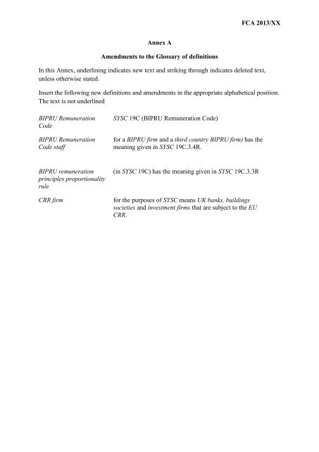 CP13/6 - CRD IV for Investment Firms - Financial Conduct Authority