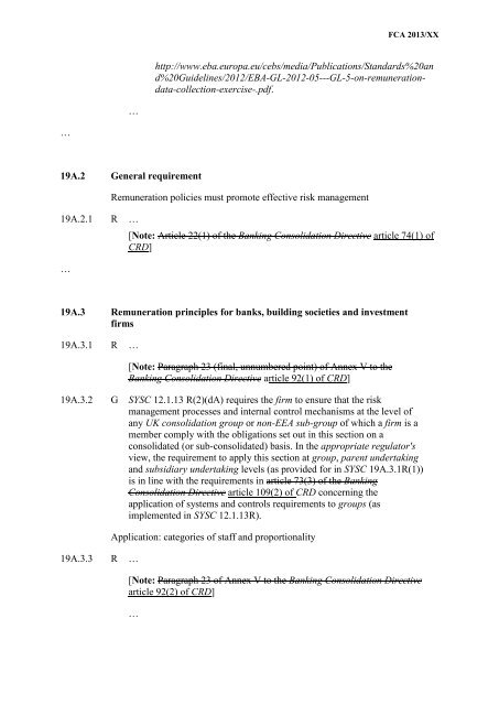 CP13/6 - CRD IV for Investment Firms - Financial Conduct Authority