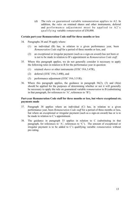 CP13/6 - CRD IV for Investment Firms - Financial Conduct Authority