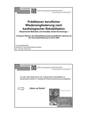 Prädiktoren beruflicher Wiedereingliederung nach kardiologischer ...