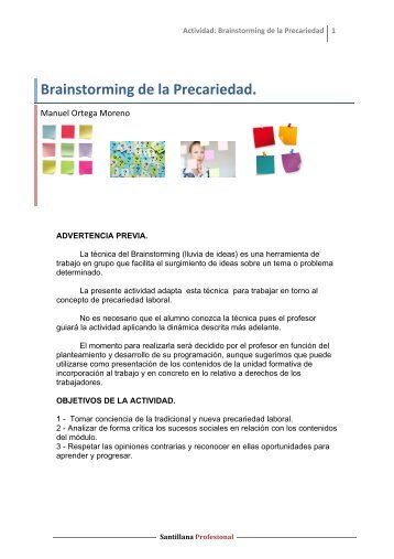 Brainstorming de la Precariedad. - FOL