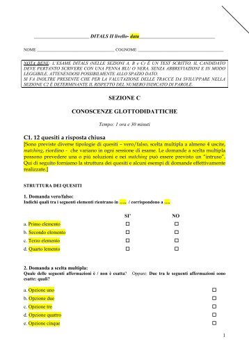 SEZIONE C II livello - sito - DITALS