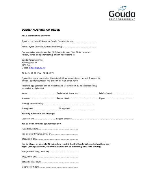 Egenerklaering Om Helse Apollo