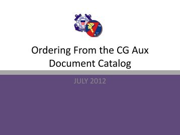 Ordering From the CG Aux Document Catalog - USCGAUX District 7