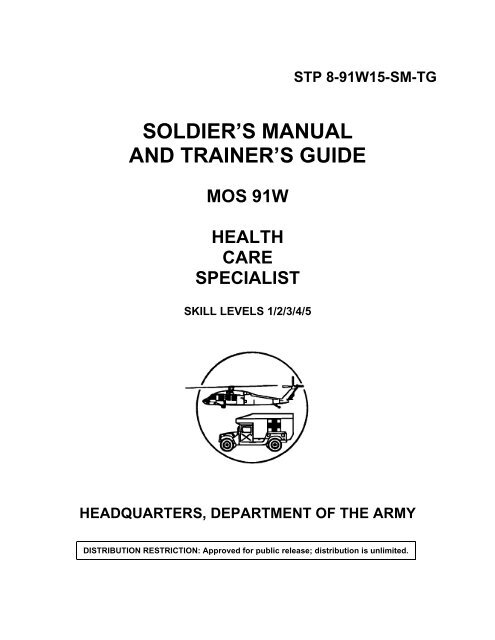 SOLDIER'S MANUAL AND TRAINER'S GUIDE - Fort Drum