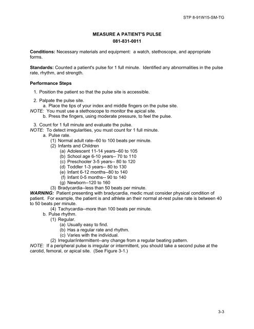 SOLDIER'S MANUAL AND TRAINER'S GUIDE - Fort Drum