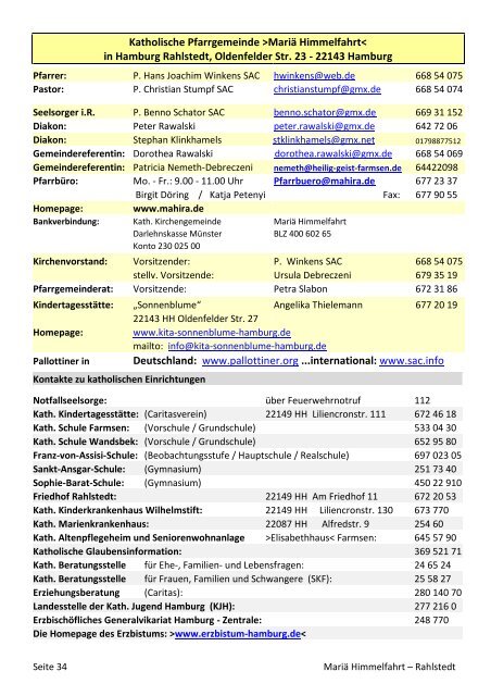 in Hamburg - Katholische Pfarrgemeinde MariÃ¤ Himmelfahrt