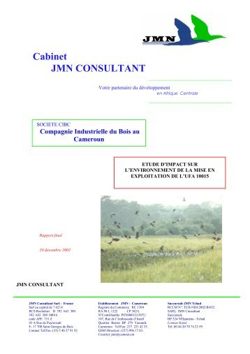 Cabinet JMN CONSULTANT - Impact monitoring of Forest ...