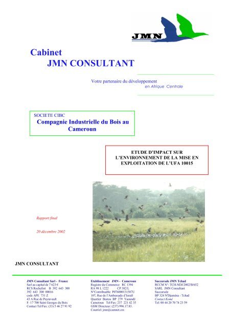 Cabinet JMN CONSULTANT - Impact monitoring of Forest ...