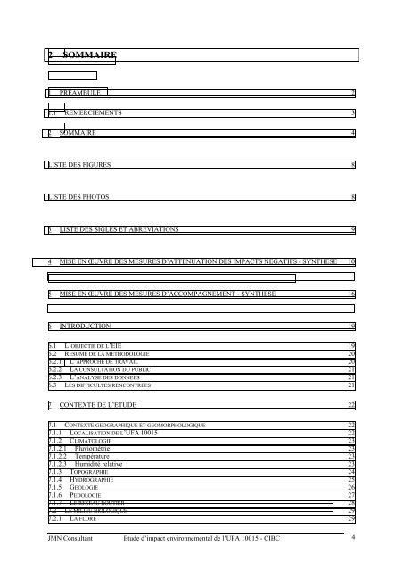 Cabinet JMN CONSULTANT - Impact monitoring of Forest ...