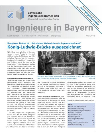 Ingenieure in Bayern 05/2012 - Bayerische Ingenieurekammer-Bau