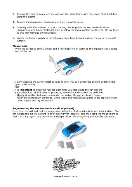 Salt Water & Solar Powered Car - Prof Bunsen