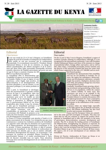 LA GAZETTE DU KENYA - Ambassade de France au Kenya