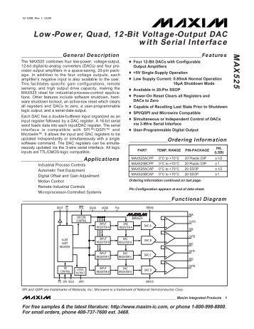 MAX525 Low-Power, Quad, 12-Bit Voltage-Output ... - Micro/sys, Inc.