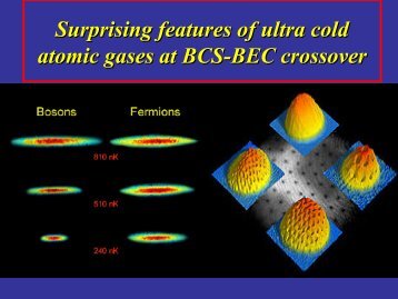 Surprising features of ultra cold atomic gases at BCS-BEC crossover