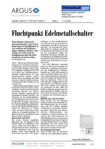 Fluchtpnnkt Edelmetalischalter