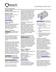 Concrete Masonry Units 04 220-1 Product Data Sheet