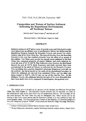 Composition and Texture of Surface Sediment Indicating the ...