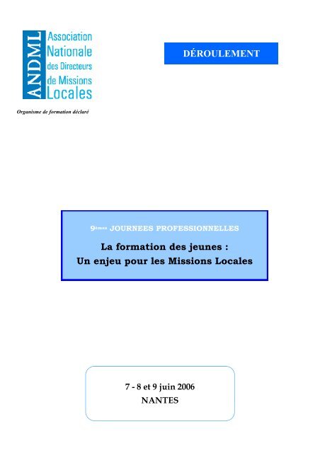 La formation des jeunes : Un enjeu pour les Missions ... - ANDML