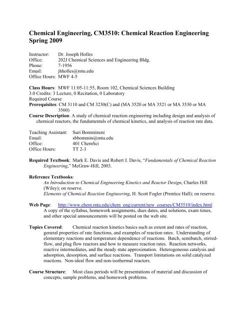 Introduction To Chemical Engineering Kinetics And Reactor Design