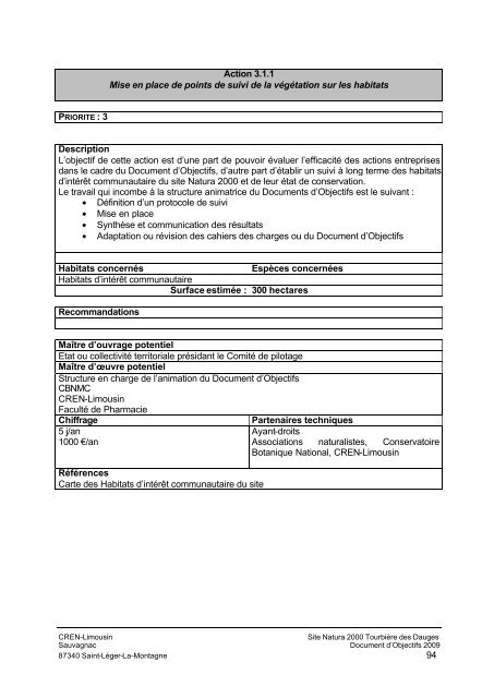 Document d'Objectifs - DREAL Limousin