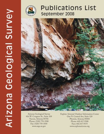 Publications List -- 2008 - The Arizona Geological Survey