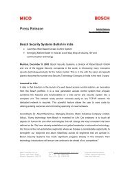 Dec 9 05 Access Control system - Bosch - in India