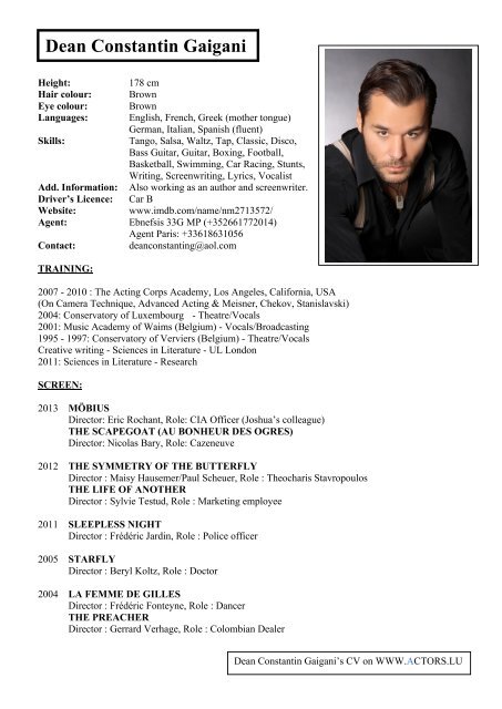 Dean Constantin Gaigani Actors Lu