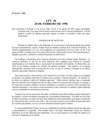 LEY 46 28 DE FEBRERO DE 1998