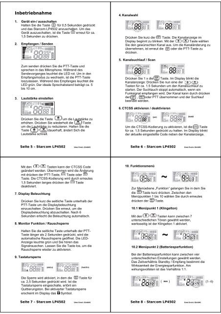 Handbuch Starcom LP-4502 als pdf-file