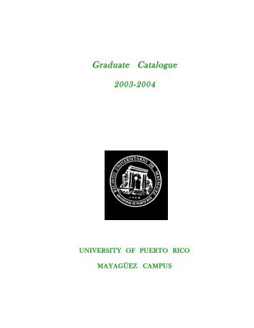 Graduate Catalogue - UPRM