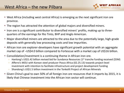 West African Minerals Corporation One2One Investor Presentation