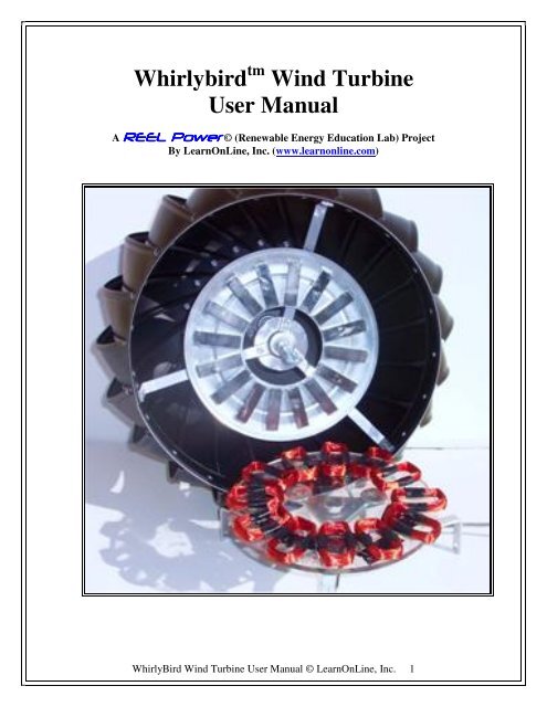 Whirlybird Wind Turbine User Manual - Super Science Fair Projects